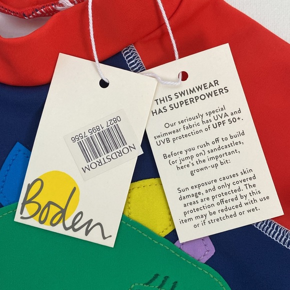 NWT 🦕 Baby Boden Deep Sea Dinosaur Long Sleeve Rash Guard Shirt Sun Safe 3-6M - Picture 3 of 6